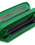 SADDLER GABRIELLA Leather Double Zip Around Purse - 8 Card Slots, Phone Pocket, and Coin Purse - RFID Protected