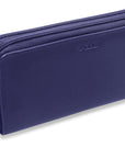 SADDLER GABRIELLA Leather Double Zip Around Purse - 8 Card Slots, Phone Pocket, and Coin Purse - RFID Protected