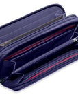 SADDLER GABRIELLA Leather Double Zip Around Purse - 8 Card Slots, Phone Pocket, and Coin Purse - RFID Protected