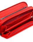 SADDLER GABRIELLA Leather Double Zip Around Purse - 8 Card Slots, Phone Pocket, and Coin Purse - RFID Protected