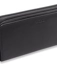 SADDLER GABRIELLA Leather Double Zip Around Purse - 8 Card Slots, Phone Pocket, and Coin Purse - RFID Protected