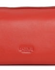 SADDLER MEGAN Leather Zip Top Cosmetic Bag - Large Capacity and Inner Zip Pocket - RFID Protected