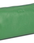 SADDLER MEGAN Leather Zip Top Cosmetic Bag - Large Capacity and Inner Zip Pocket - RFID Protected