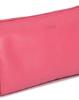 SADDLER MEGAN Leather Zip Top Cosmetic Bag - Large Capacity and Inner Zip Pocket - RFID Protected
