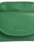Compact Leather Zip-Top Coin Purse "Molly" – Handmade by Saddler | RFID Protected & Gift Boxed | With Front Pocket & Interior Key Ring