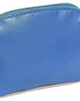 Compact Leather Zip-Top Coin Purse "Molly" – Handmade by Saddler | RFID Protected & Gift Boxed | With Front Pocket & Interior Key Ring