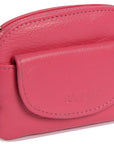 Compact Leather Zip-Top Coin Purse "Molly" – Handmade by Saddler | RFID Protected & Gift Boxed | With Front Pocket & Interior Key Ring