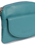 Compact Leather Zip-Top Coin Purse "Molly" – Handmade by Saddler | RFID Protected & Gift Boxed | With Front Pocket & Interior Key Ring