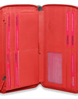 SADDLER SOPHIA Leather Zip Around Purse - 15 Card slots, Mobile Phone Pocket, Detachable Wrist Strap- RFID Protected