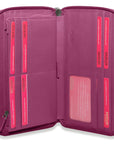 SADDLER SOPHIA Leather Zip Around Purse - 15 Card slots, Mobile Phone Pocket, Detachable Wrist Strap- RFID Protected