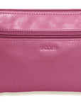 SADDLER SCARLETT Leather Zip Top Mini Clutch - Phone Holder with Detachable Wrist Strap - RFID Protected