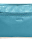 SADDLER SCARLETT Leather Zip Top Mini Clutch - Phone Holder with Detachable Wrist Strap - RFID Protected