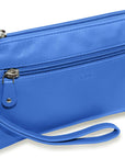 SADDLER SCARLETT Leather Zip Top Mini Clutch - Phone Holder with Detachable Wrist Strap - RFID Protected