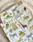 Anti-Roll Wedge Changing Mat - Safari Animals Print