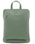 Sage Soft Pebbled Leather Pocket Backpack - Brix + Bailey