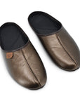 Bronze Leather Slippers for Women