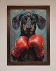 Sausage Dog Boxing Framed Print