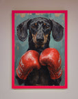 Sausage Dog Boxing Framed Print