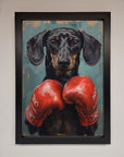 Sausage Dog Boxing Framed Print