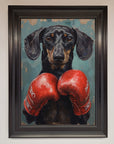 Sausage Dog Boxing Framed Print