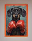 Sausage Dog Boxing Framed Print