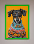 Sausage Dog in a Sweater Framed Print