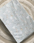 Anti-Roll Wedge Baby Changing Mat - Blue Hot Air Balloons Print