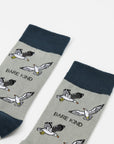 Save the Seagull Bamboo Socks in Soft Grey