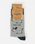 Save the Seagull Bamboo Socks in Soft Grey