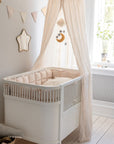 Premium Sebra Kapok Bumper, Birchbark Rose, Organic Cotton Cover, Natural Antibacterial Filling, Breathable, Heat-Regulating, 60x120cm Cot Bed by Ella James at brixbailey.com