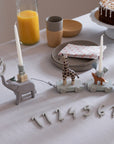 Premium Wooden Birthday Train with Animal Parade, Elephant and Candle Holders, Stylish Danish Design, Luxury Baby Gift by Ella James at brixbailey.com