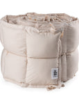 Premium organic cotton kapok bumper in birchbark rose, soft hypoallergenic breathable baby crib bedding for 0-6 months, fits standard 60x120cm beds by Ella James at brixbailey.com