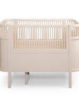Luxury Sebra Birchbark Beige cot bed, adjustable premium baby to junior bed, stylish handcrafted European beech wood by Ella James at brixbailey.com