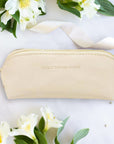 Beige Pencil Case with Great Things Ahead Text