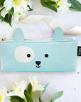 Happy Puppy Pastel Blue Pencil Case