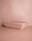 Wiltshire Long Rattan Basket in Pink