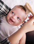 Cradle Cap Baby Brush - Natural Pig Bristles & Wooden Handle for Sensitive Scalp Care by Lullalove UK at brixbailey.com