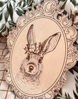Set of 4 Engraved Forest Animals Pictures with Retro Frame