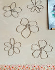 Set of 6 Wooden Flowers Wall Decoration - Wildflowers