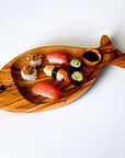 Olive Wood Fish Shaped Serving Board | Large Seafood & Tapas Platter 35-45cm