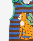 Stylish Leopard Print Organic Cotton Baby Bodysuit with Snap Buttons for Easy Dressing by Toby Tiger at brixbailey.com