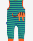 Premium Striped Green Baby Bodysuit with Cute Tiger Applique - Soft Organic Cotton & Eco-Friendly Dye by Toby Tiger at brixbailey.com