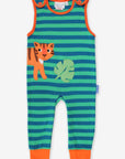 Premium Striped Green Baby Bodysuit with Adorable Tiger Applique - Soft 100% Organic Cotton, Snap Buttons for Easy Diaper Changes by Toby Tiger at brixbailey.com