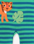 Premium Striped Green Tiger Baby Bodysuit - Soft 100% Organic Cotton with Snap Buttons for Easy Diaper Changes by Toby Tiger at brixbailey.com