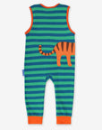 Premium Striped Green Tiger Baby Onesie with Soft Organic Cotton and Snap Buttons for Easy Diaper Changes by Toby Tiger at brixbailey.com