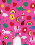 Premium baby romper with colorful dinosaur unicorn elephant print, organic cotton short sleeve bodysuit, snap buttons for easy dressing by Toby Tiger at brixbailey.com