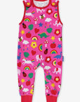 Premium baby romper with colorful dinosaur unicorn elephant print, organic cotton short sleeve bodysuit, easy-change snap buttons, soft sustainable fabric by Toby Tiger at brixbailey.com