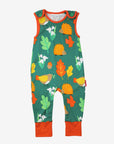 Premium Green Organic Baby Romper with Hedgehog and Bird Print, Easy Snap Buttons, Soft GOTS-Certified Cotton by Toby Tiger at brixbailey.com