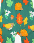 Premium Green Slungarees Organic Kids Romper with Hedgehog and Bird Prints, Easy Snap Buttons, Soft GOTS-Certified Cotton by Toby Tiger at brixbailey.com