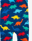 Organic Rainbow Dinosaur Bib Pants for Kids - Soft GOTS-Certified Cotton, Snap Buttons, Eco-Friendly Dyes by Toby Tiger at brixbailey.com
